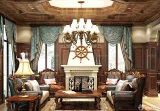 美式风格家居客厅地毯装修图片