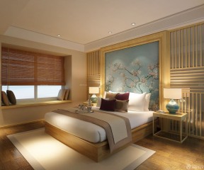 66平米现代中式风格家装卧室图片