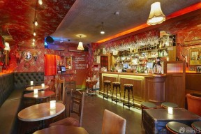 传统小酒吧装修风格红色墙面效果图片