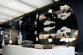 创意休闲酒吧吊顶设计装修效果图