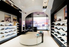 时尚女鞋店装修效果图 可以坐着换鞋的鞋柜装修效果图