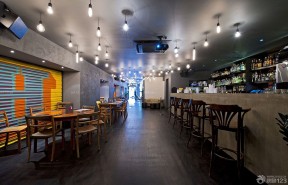 个性100平方酒吧灰色墙面装修设计效果图片