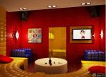 经典休闲酒吧设计红色墙面效果图片