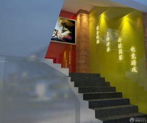 网吧设计效果图 室内楼梯图片
