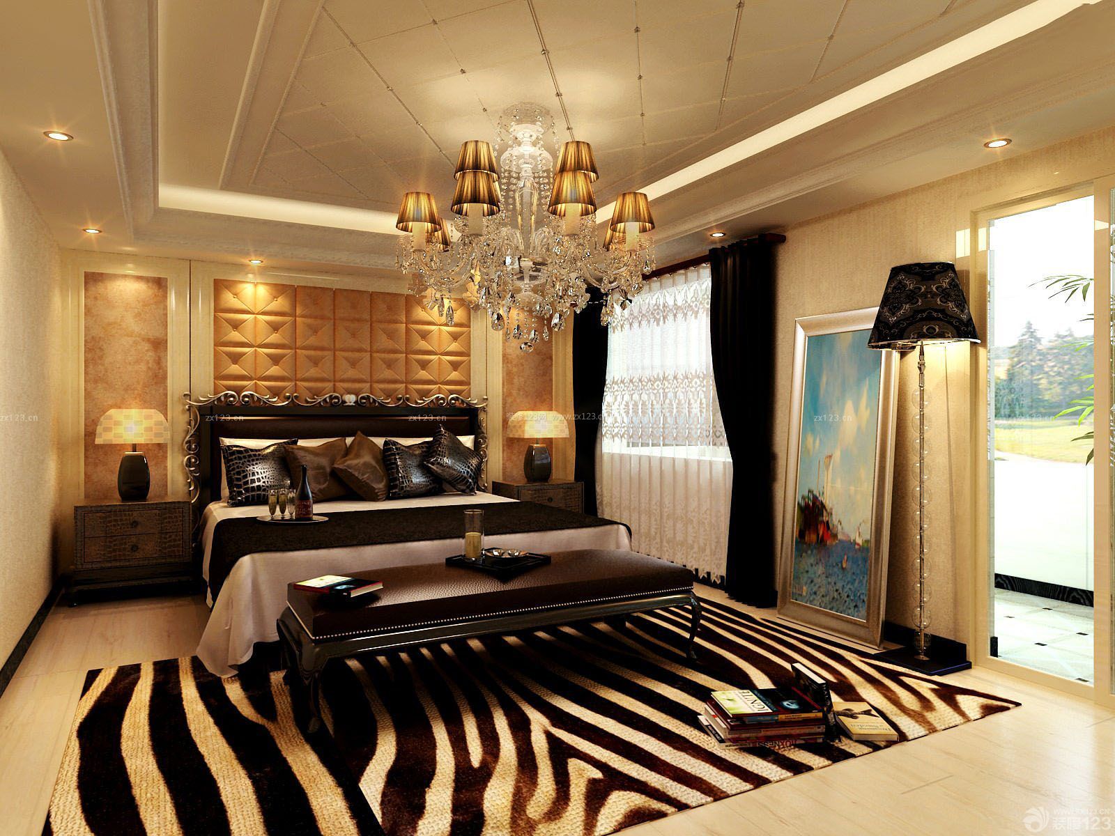 古典欧式风格实用小三室卧室的装修图片