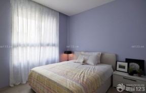 卧室墙面颜色蓝色乳胶漆装修效果图片案例