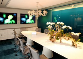 公司会议室设计 简约吊灯装修效果图片