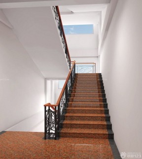 现代公司楼梯间设计 地板砖颜色