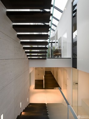 现代公司楼梯间设计 瓷砖墙面效果图