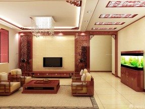 现代简约中式挑空客厅装修效果图 小户型家庭装修图片