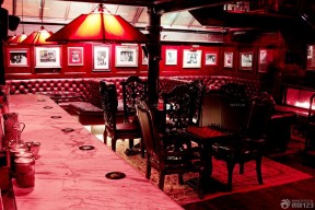 主题小酒吧红色墙面装修效果图片