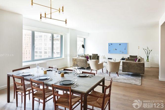 开放式餐厅客厅不吊顶装修效果图