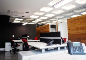 现代公司装饰效果图 半开放式办公室设计