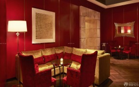 时尚酒吧设计红色墙面装修效果图片
