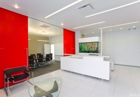 红色公司背景墙效果图 办公室背景墙