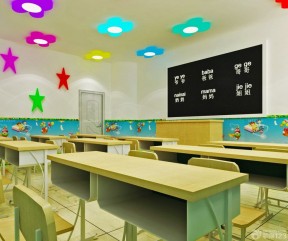 学校教室课桌装修设计效果图片