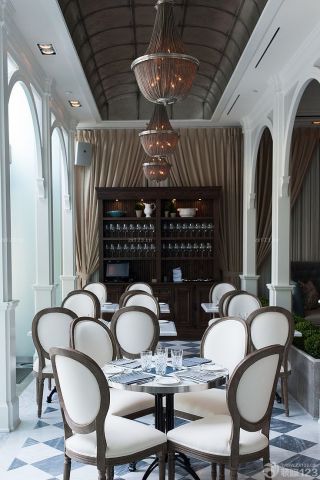 欧式古典风格餐厅店面设计装修效果图