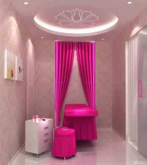 美容院室内泰式花藤壁纸装修效果图片