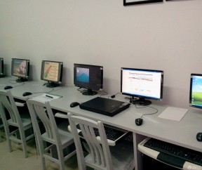 学校电脑房装修图片 白色墙面装修效果图片