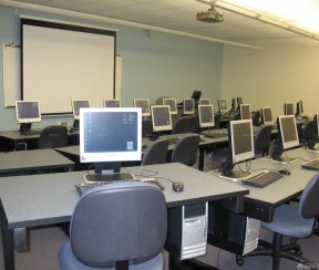 学校电脑房装修图片 电脑桌装修效果图片