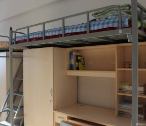 学校寝室装修效果图 书桌书柜组合效果图