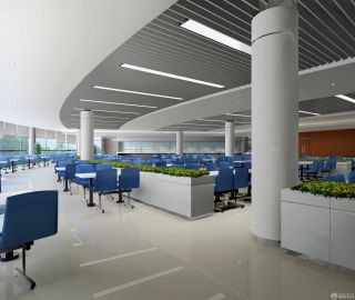 大学学校餐厅地板砖装修效果图2023图片 