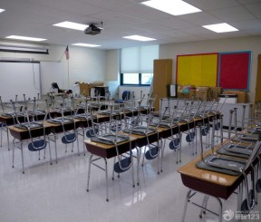 学校书桌效果图 教室布置