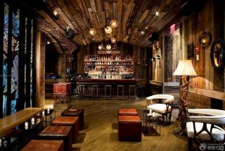 美式风格复古酒吧设计效果图