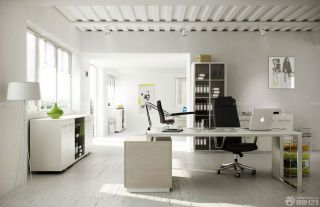 现代田园风格小办公室吊顶设计装修图片