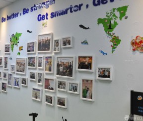 培训学校室内照片墙设计效果图 