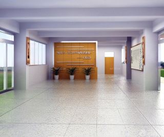学校现代大厅地板砖装修效果图 