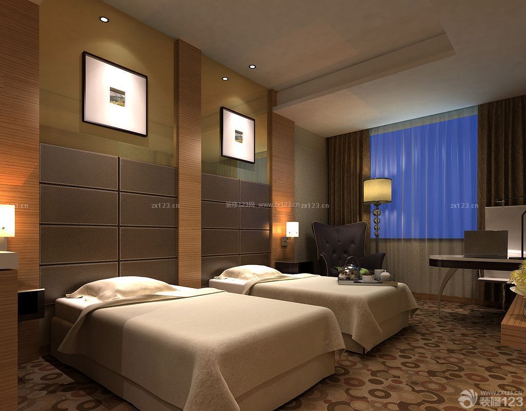 普吉岛泰式装修宾馆卧室床背景图片