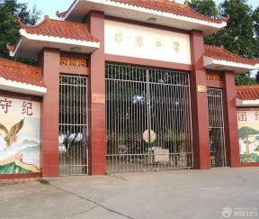 学校铁艺大门设计装修效果图片2023