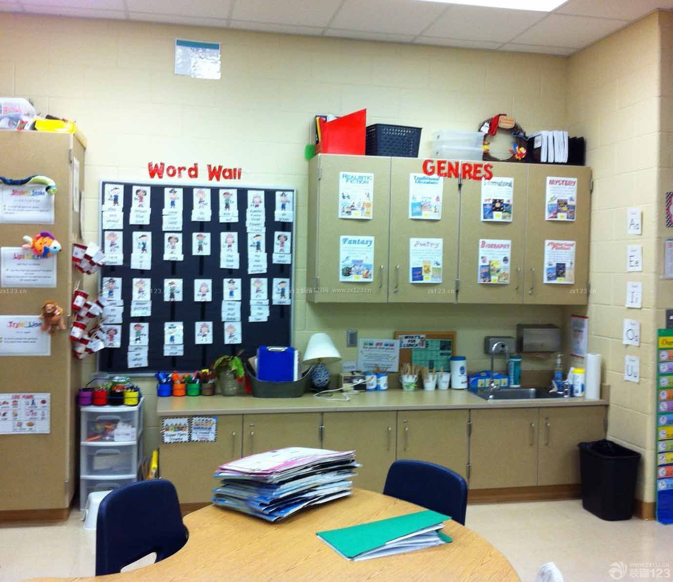学校室内储物柜设计装修效果图片