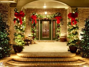 圣诞节布置 别墅门口设计效果图