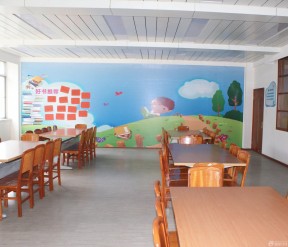 苏州学校室内背景墙画装修效果图片 