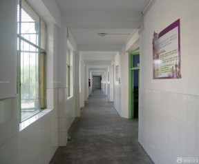 学校走廊装修效果图 水泥地面装修效果图片