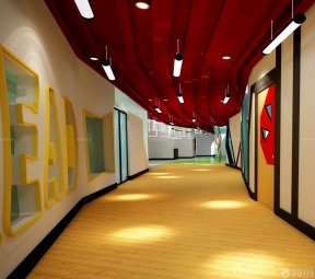 学校走廊装修效果图 吊顶造型装修效果图片