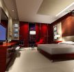 泰式卧室红色墙面装修效果图片