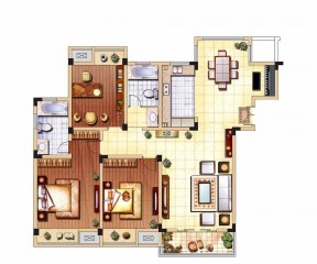 100平米户型家庭室内设计平面图