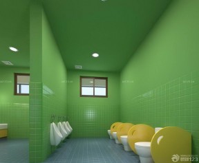 高档幼儿学校厕所隔断设计装修效果图