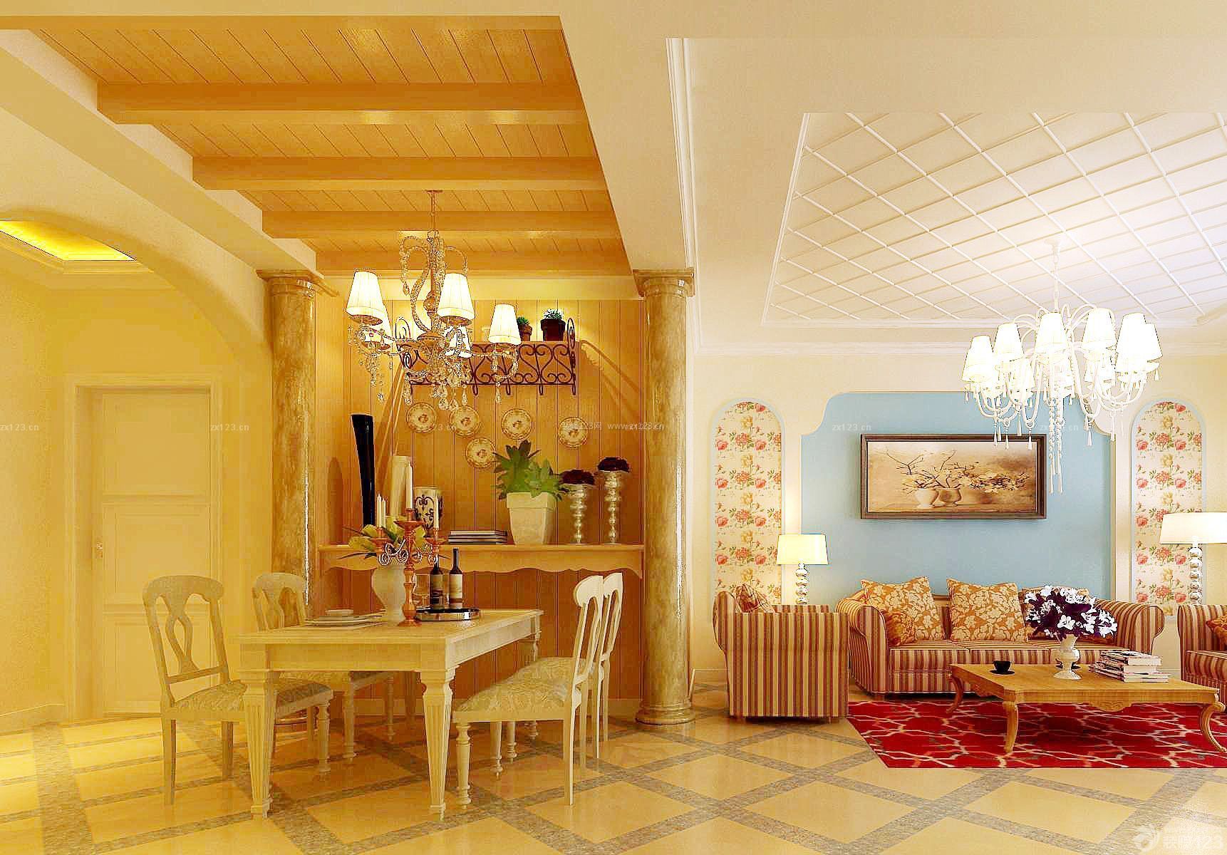 泰式家装餐厅设计装修色彩搭配效果图