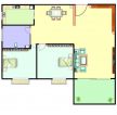 简洁小型60平家居室两室一厅户型图