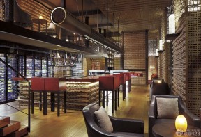 工业loft风格经典酒吧吧台装修效果图