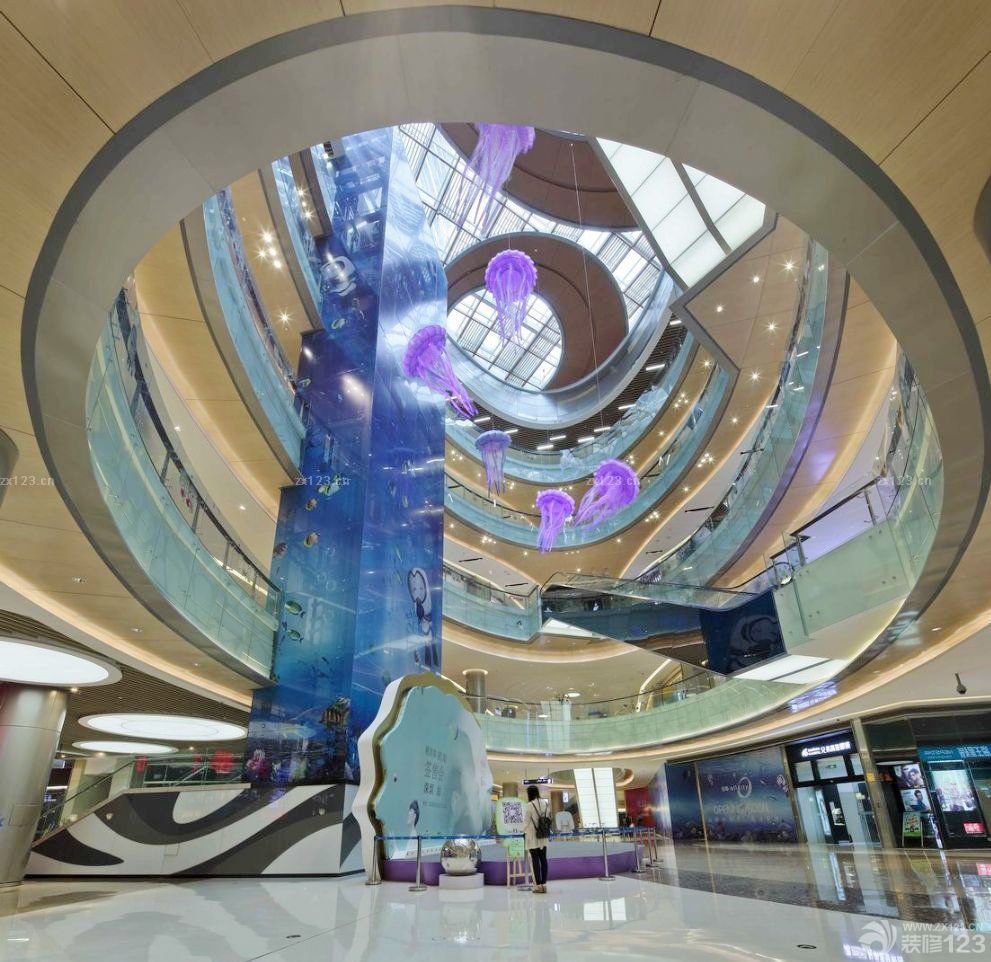 大型商场中庭圆形吊顶设计图