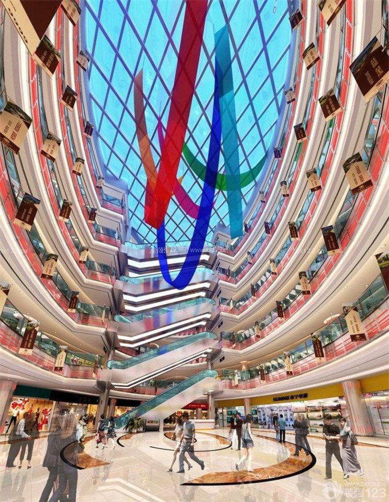 最新大型商场中庭设计效果图