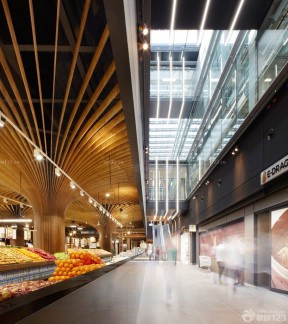 商场柱子装饰效果图 水果超市装修效果图