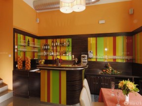 家庭酒吧装饰 彩色壁纸装修效果图片