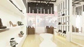 商场鞋柜设计 白色鞋柜