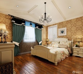 古典欧式卧室花藤壁纸设计图片大全
